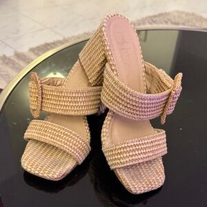 Tan Woven Mules